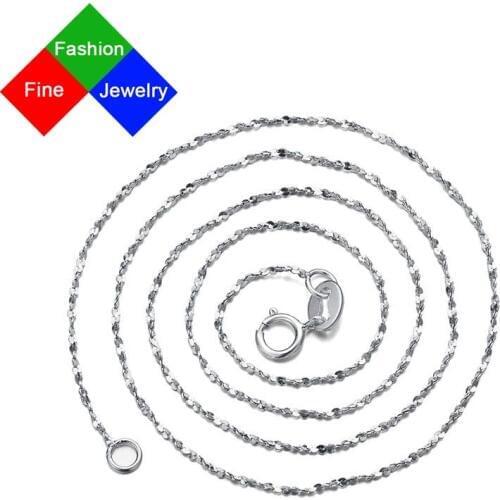 Red Trees Brand Fine Jewelry Real 925 Sterling Silver Chain Necklace For Women Without Stone 16/18 Inch