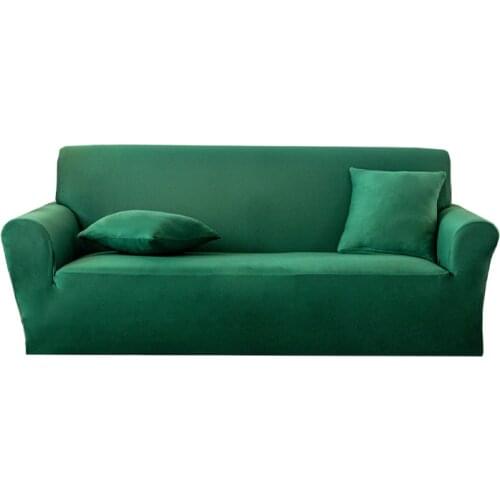 Sofa Cover for Living Room High Elasticity Nordic Pure Color Simple Style Washable Dustproof Green 1 2 3 4 Seater