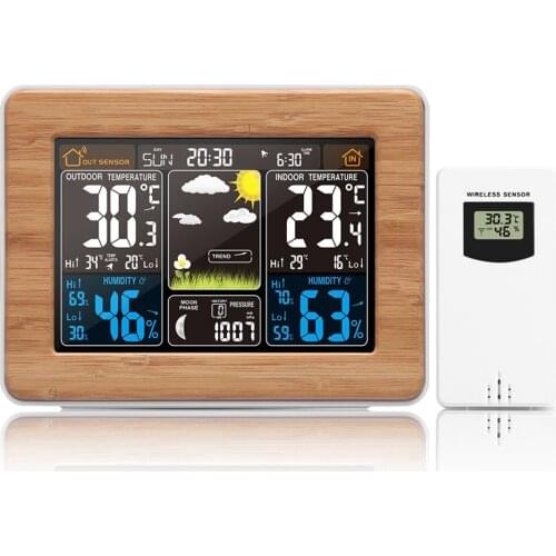 FanJu Digital Weather Station Alarm Clock Electronic Thermometer Hygrometer Barometer Wireless Outdoor Sensor Home Decor FJ3365