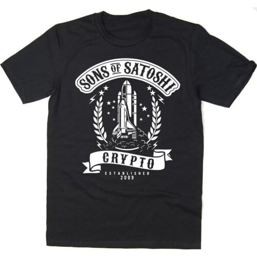 Sons Of Satoshi T-Shirt - Bitcoin Crypto Reddit Btc Ltc Xrp Summer Tops For Man Summer Cotton T-Shirt Fashion Family T Shirts