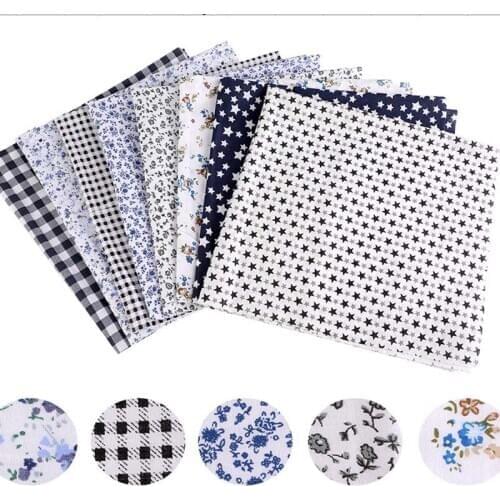 8PCS 25x25cm and 50X50CM Mixed Printed Cotton Sewing Quilting Fabrics Basic Quality for Patchwork Needlework DIY Handmade Cloth