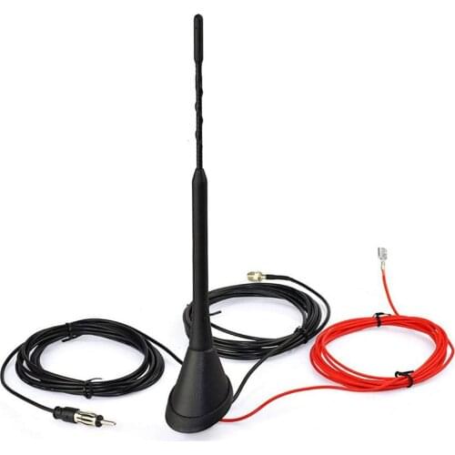 Car Antenna Set Radio Amplified Splitter DAB + FM Radio Antenna Mast AM FM Radio Antenna Aerial Kit Active Amplified Car Parts