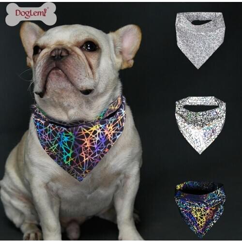 Colorful Fashion Pet Cats Dogs Reflective Bandana Bibs Scarf Scarf Saliva Towel For Small Medium Dog