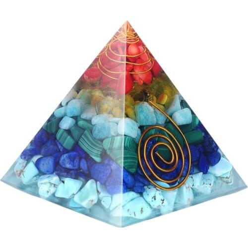 Crystal Pyramid Amethyst Quartz Reiki Gemstone Heal Stone Ornament