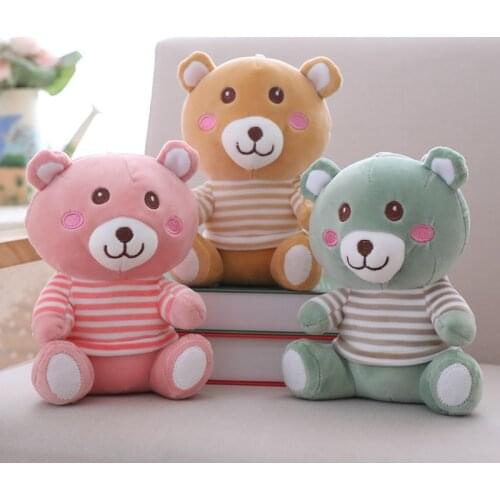 Lovely 22cm plush cute sitting Bear stuffed soft Pillow Favorite Soothing baby doll good quality christmas festival gift for kid