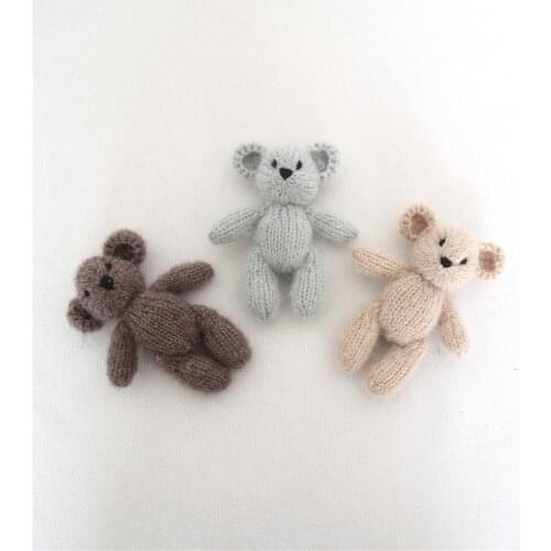 Cute Handmade knitted Teddy Bear Toy Newborn Photo Props Stuffed Animal Toy Baby Photography Accessories props