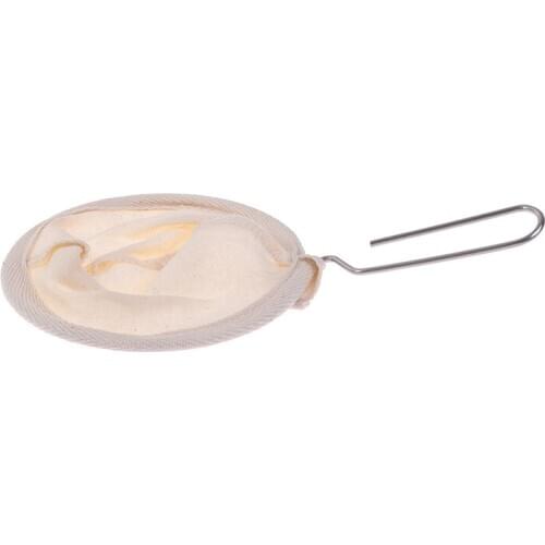 Reusable Coffee Filter Bag Stainless Steel Handle Flannel Cloth Strainer Dropping Pot Mesh Coffee Tools Tea Filter