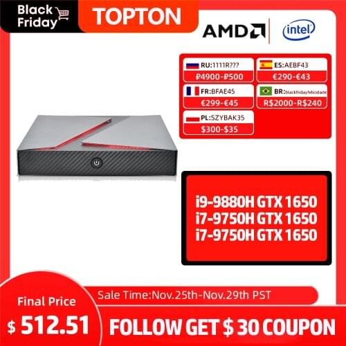 Powerful Mini Pc Intel Core i9 9980HK i9-9880H i5-9300H GTX 1650 4GB GDDR5 Gaming Desktop Computer Win 10 Pro 4K HDMI DP Type-C