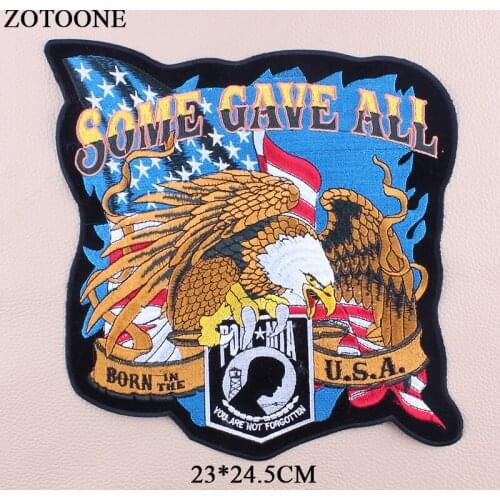ZOTOONE Motorcycle Patches Letter Rock Punk Patch Big Eagle Stickers Clothes Appliques Sequined T-shirt DIY Clothing Jacket E