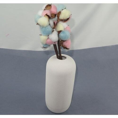 Artificial flowers bouquet & Ceramic set cotton branch for natural DIY creative living room birthday wedding party decoration