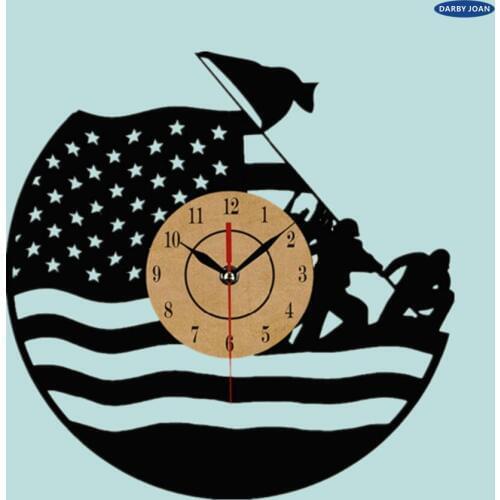 Cool Design Wall Clock CD Vinyl Disc USA Modern Art Relogio Parede Decorative Watch