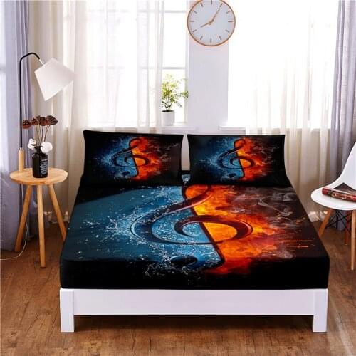 Note 3pc Polyester Solid Fitted Sheet Mattress Cover Four Corners With Elastic Band Bed Sheet(2 pillowcases)