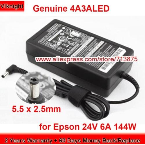 Genuine 4A3ALED 24V 6A 144W AC Adapter for Epson CJWZ024373451 with 5.5 x 2.5mm Plug Size Power Supply