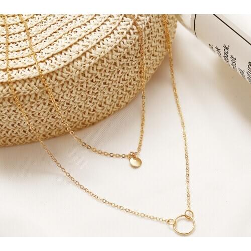 Sterling Silver Tiny Dot Neckwear Round Circle Necklace for Women