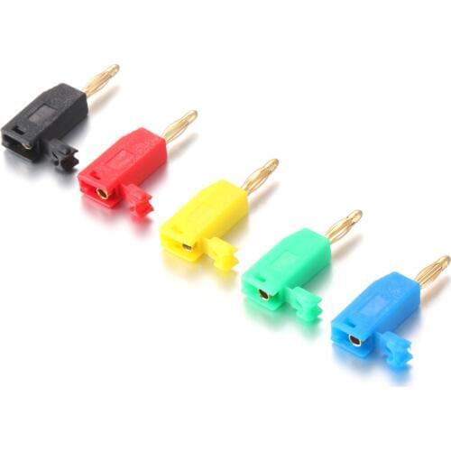 1Pcs 2mm Gold Plated Banana Plug Connector Can be inserted 5A 1000v Plug Audio Speaker Amplifier Cable Wire Connector Adapter