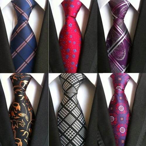 Ricnais Fashion Silk Mens Ties New Design Neck Ties 8cm Plaid Striped Ties for Men Formal Wear Business Wedding Party Gravatas