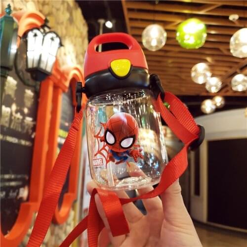 Disney Straw Plastic Cup Baby Princess Elsa Portable Kettle for Men and Women Water Bottle with Straw