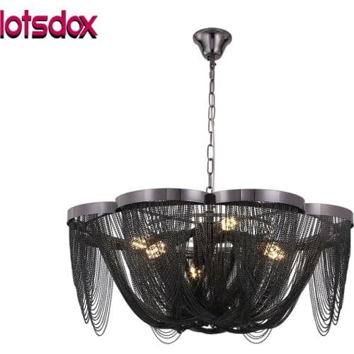 Modern Aluminum Chain Tassel-Shaped Pendant Light With Wings Beside Creative Bedroom Hotel Hall Parlor Living Room Hanging Lamp