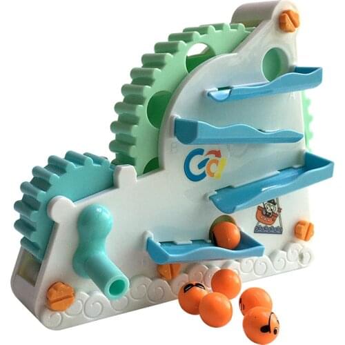Montessori Building Construction Toy Gear Ball Game Kids Gear Blocks Toy Set Assemble Marble Run Race Track Educational Toys