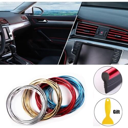 Universal Car Moulding Decoration Flexible Strips DIY Interior Auto Mouldings Trim Dashboard Door Edgein Car-styling Accessories