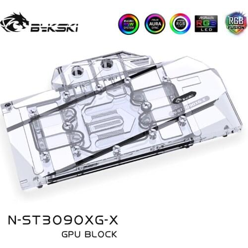 Bykski Water Block Use for Zotac RTX3080 3090 X-GAMING OC/ZT-A30800D-10P Trinity GPU Card / Full Cover Copper Radiator / RGB