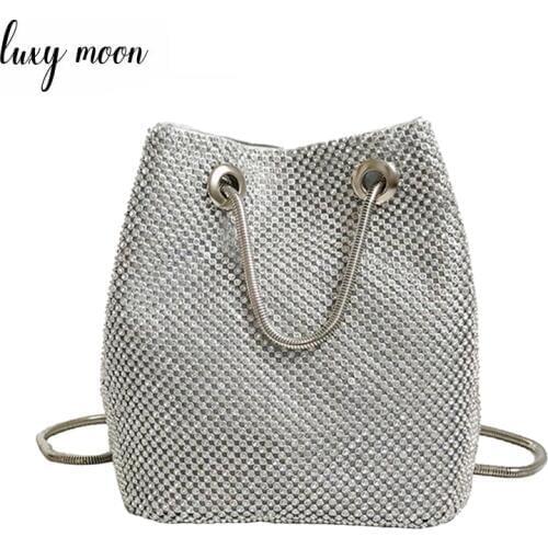 Luxy Moon Full Diamond Women Shoulder Bag Totes Bling Small Evening Bag Party Purse Wedding Chain Lady Glittering Wallet ZD2000