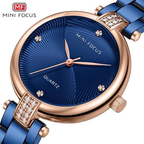 MINI FOCUS Women Watches Top Brand Luxury Quartz Wristwatches Reloj Mujer New Rhinestones Fashion Stainless Lady Gift Watches