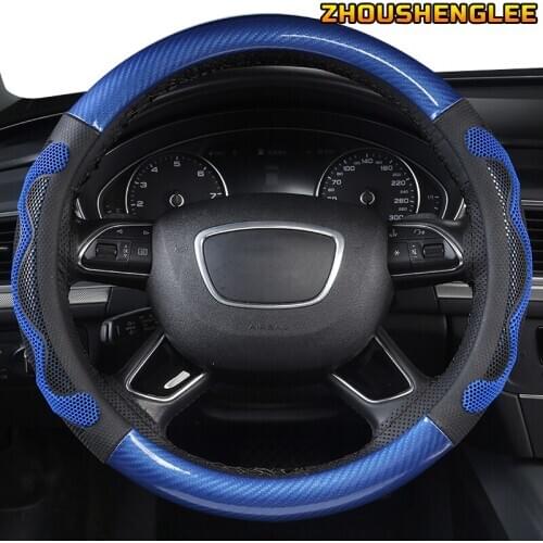 ZHOUSHENGLEE Microfiber Leather Car Steering Wheel Cover For Suzuki Vitara Swift Jimny SX4 S Cross Dzire Celerio Ertiga APV