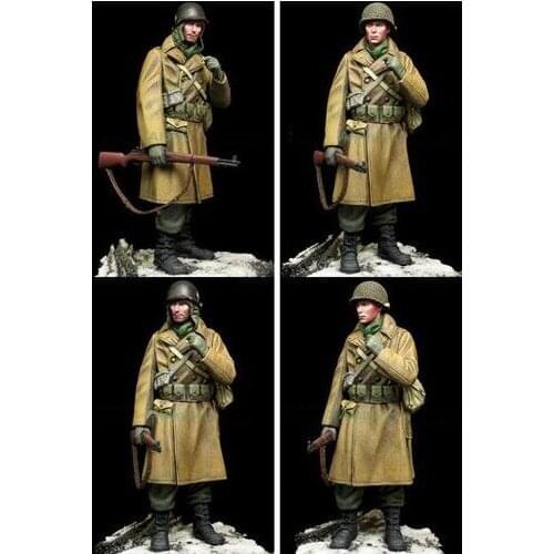 1/16 Scale WW2 American soldiers in winter WWII Unpainted Resin Model Kit Miniatures Figure Free Shipping