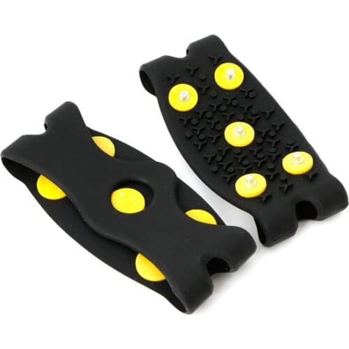 1 Pair 5-Stud Ice Claw Climbing Anti Slip Spikes Shoes Cover Outdoor Silicon Hiking Climbing Camping 5 Tooth Ice Claw Shoes Case