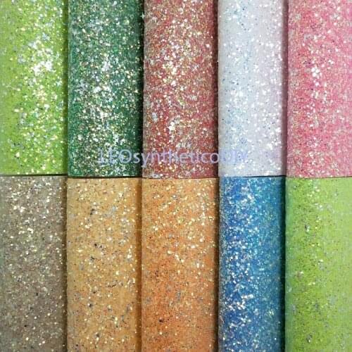 1PC 21X29CM Synthetic Letaher, Cuero Sintetico Chunky Glitter Leather with Moon Stars For Making Bows LEOsyntheticoDIY GM3168B