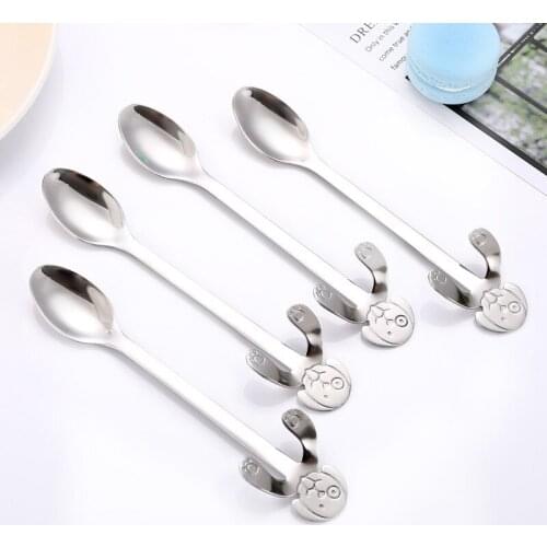1pc New Cartoon Stainless Steel Dog Coffee Spoon Korean Spoon