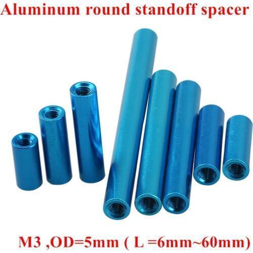 10pcs M3 Aluminum Post standoffs M3*6/8/10/12/15/20/25/30/35/37/40/50mm Aluminum round standoff spacer Spacing screws RC Model