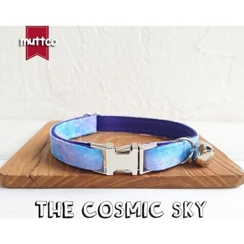 10pcs/lot MUTTCO Retailing self-design personalized cat collars handmade collar THE COSMIC SKY 2 sizes UCC087