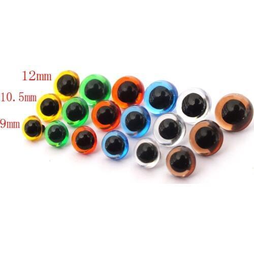 100pcsx 9mm/10.5mm/12mm DIY Buttons Round Mushroom Domed Sewing Shank Eyeball Animal Ball Toy Eyes Accessories