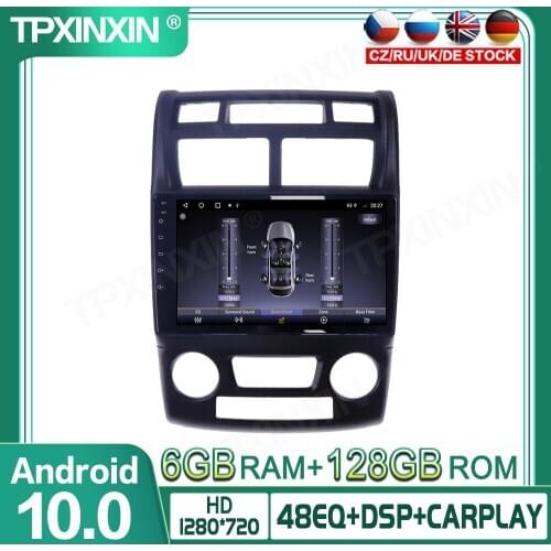 128G Android 10 For Kia Sportage 2007-2009 Car Multimedia Player GPS Navigation Head Unit Auto Radio Audio Stereo Tape Recorder