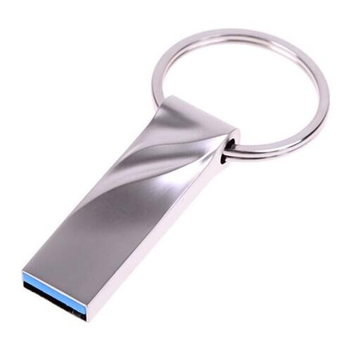 16GB Usb Flash Drive Silver Usb 2.0 Metal Pendrive Usb Memory Stick Key Chain Pen Drive With Gift Key Ring