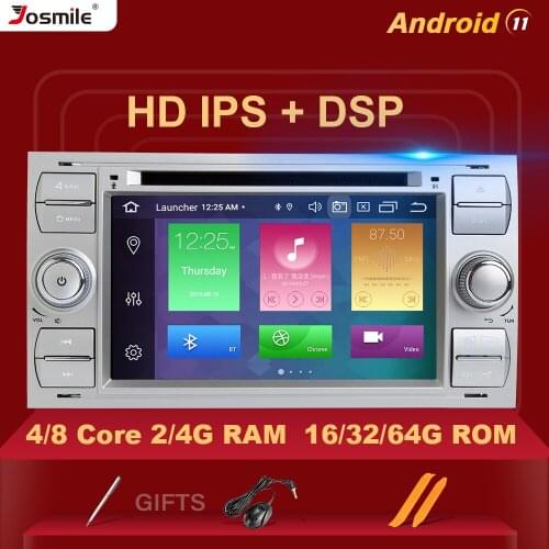 2 din Android 11 Car DVD Multimedia For Ford Focus 2 Ford Fiesta Mondeo 4 C-Max S-Max Fusion Transit Kuga Radio GPS Navigation