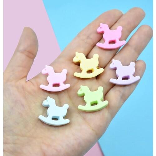 20Pcs Resin Cute Childhood Trojan Horse Flatback Resin Cabochon Kids Hair Bows Accessories DIY Scrapbooking For Phone Decor
