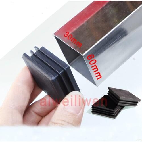 30x60mm 30mm width 60mm length Square rubber sleeve Square pipe rubber plug goods Shelves MATS Stainless steel seal plug
