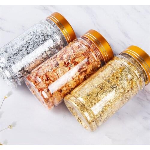 3D Foil Nail Art 10g Gold Silver Foil Nail Art Gold Nail Stickers Nails Decoration Sequins for Nail Charms DIY Nail Accessories