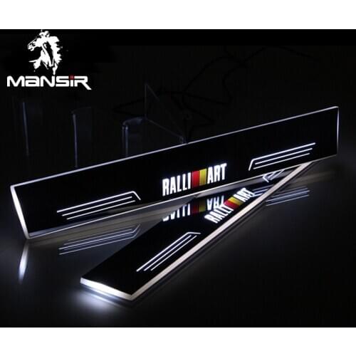 4PCS Acrylic LED Welcome Pedal Car Scuff Plate Pedal Door Sill Pathway Light For Mitsubishi Lancer 10 Ralliart