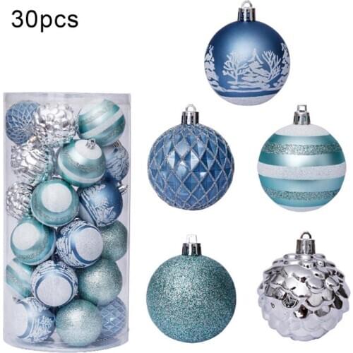 6CM 30Pcs Christmas Ball Tree Top Goden Gliter Star Gift Box Bling Glitter Powder Christmas Tree Pendant Box Hanging Decoration