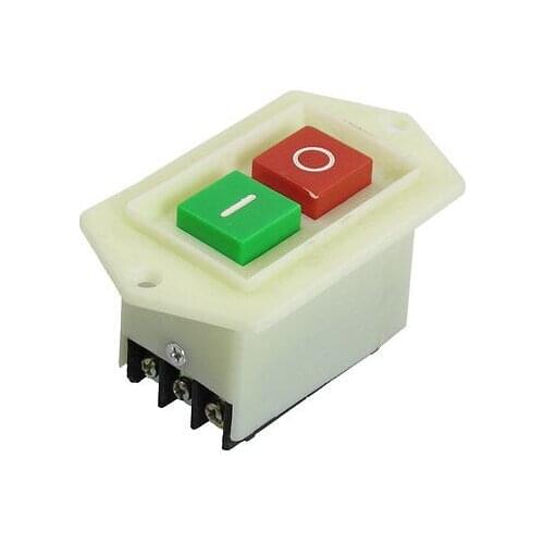 AC 220/380V 10A 6 Screw Terminals I/O Start Stop Push Button Switch