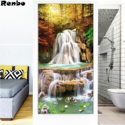 Full Square/Round Drill 5D DIY Diamond Painting waterfall landscape Embroidery Koi fish Lotus picture Cross Stitch mosaic decor