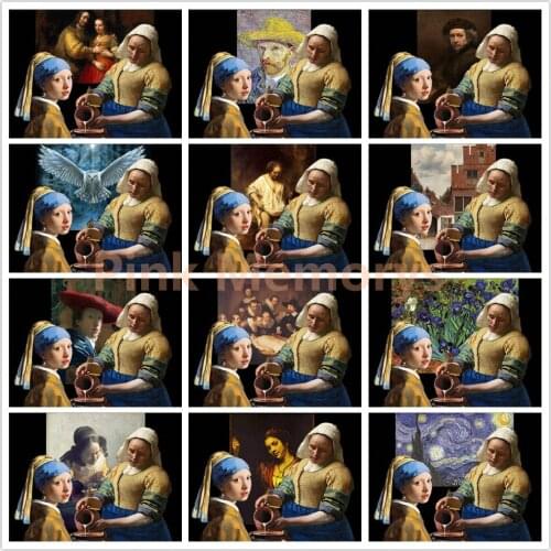 Diamond Painting Painter Van Gogh Rembrandt Series 5D DIY Diamond Embroidery Full Square Round Diamond Mosaic Picture Home Decor