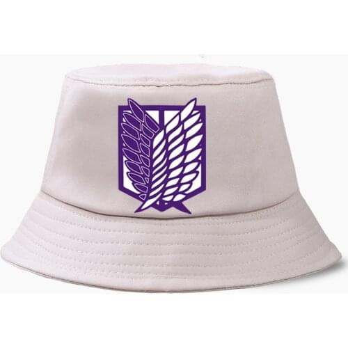 Anime Attack On Titan Panama Bob Hats Shingeki No Kyojin Sun Beach Fisherman Caps Bucket Hat Visiere Protection Sunhats Sunshade