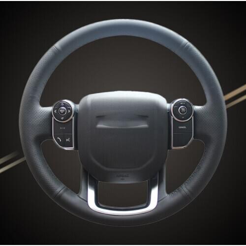 Car Braid On The Steering Wheel Cover for Land Rover Range Rover 2014 2015 DIY Auto Wheel Covers Car-styling Interior Accessory