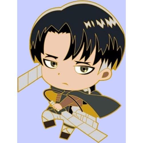 Cartoons LEVI Ackerman Attack on Titan Brooch Pins Enamel Metal Badges Lapel Pin Brooches Jackets Fashion Jewelry Accessories