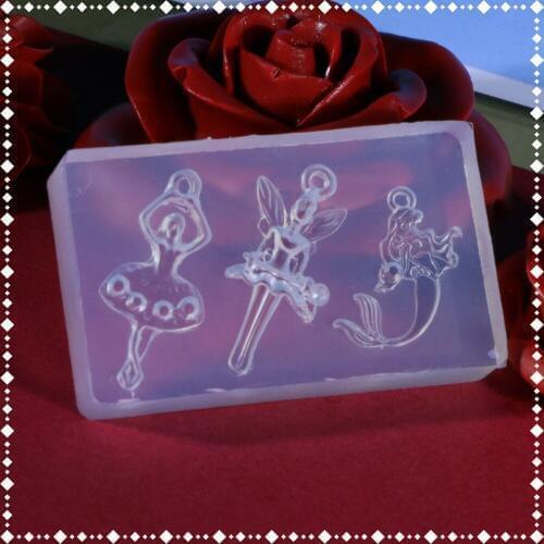 GLADZGT girl Liquid silicone mold DIY resin jewelry pendant necklace pendant lanugo mold resin molds for jewelry